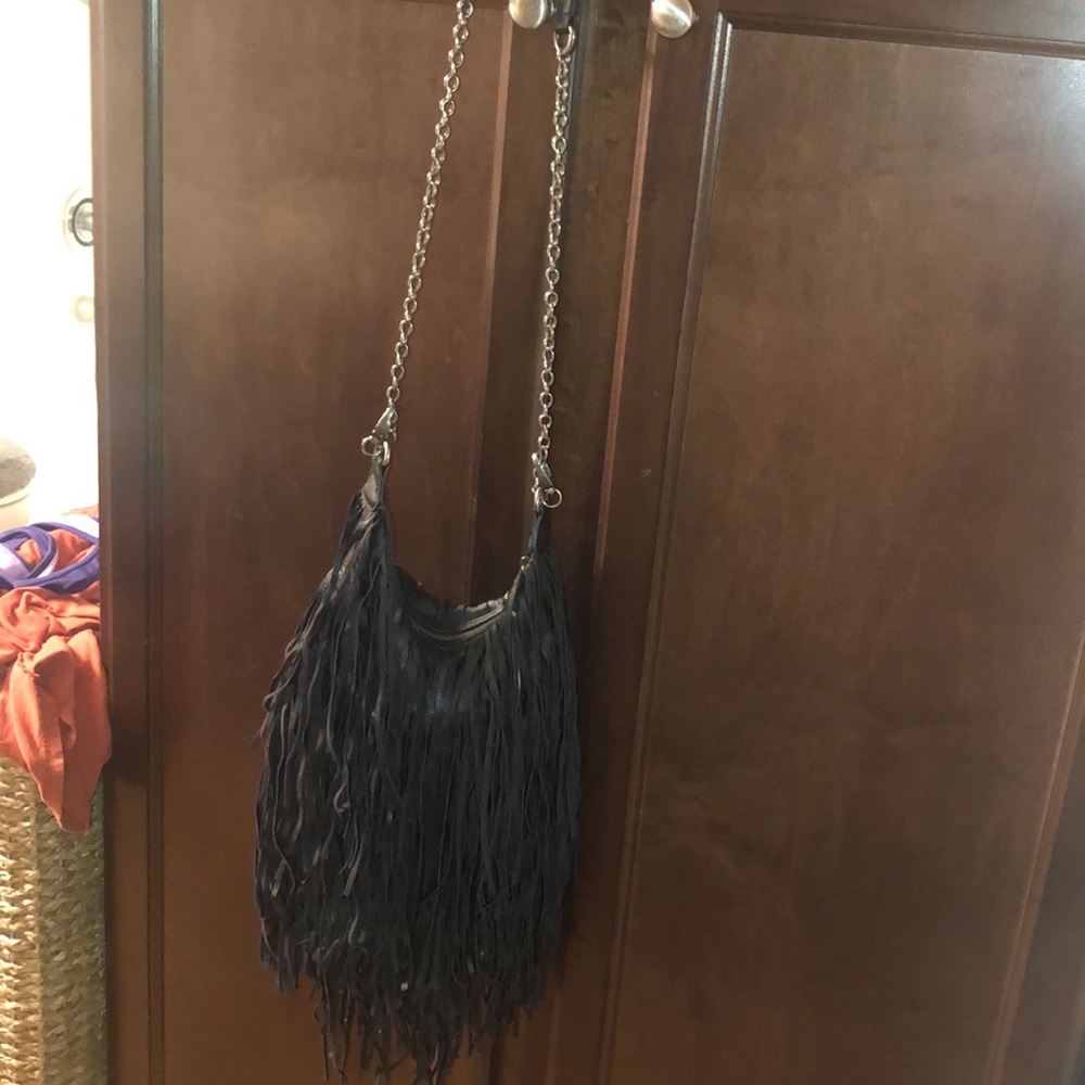 Steve Madden black fringe crossbody